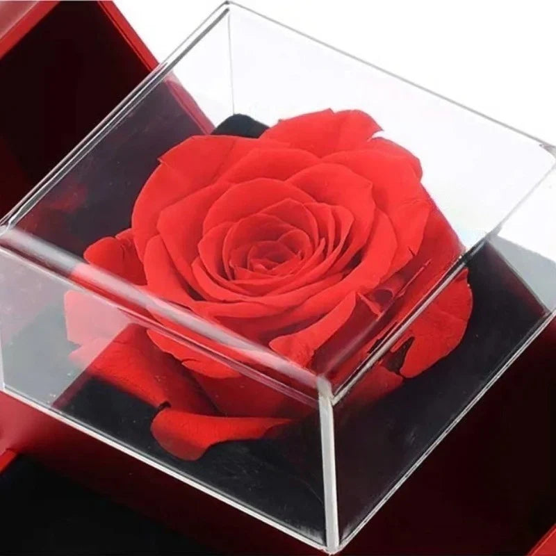 Coffret Rose Éternelle & Collier Personnalisé