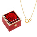 Boîte Rose Éternelle & Collier Personnalisé Plaqué Or 18K