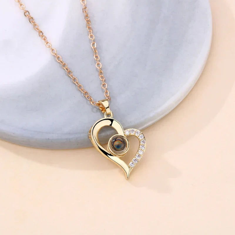 Coffret Rose Éternelle & Collier "Je T'aime"